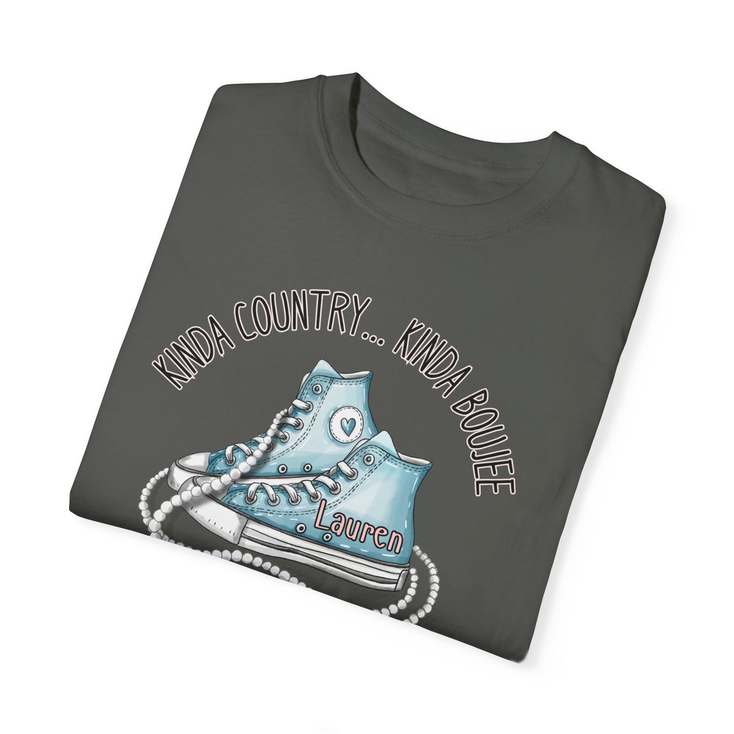 Personalized Kinda Country Kinda Boujee, Unisex Garment-Dyed T-shirt