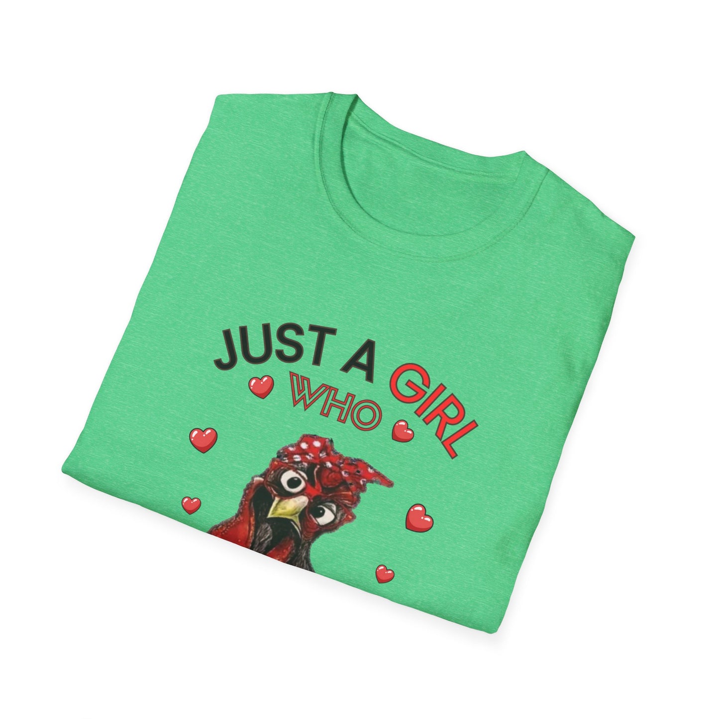 Just a Girl Chickens, Unisex Softstyle T-Shirt