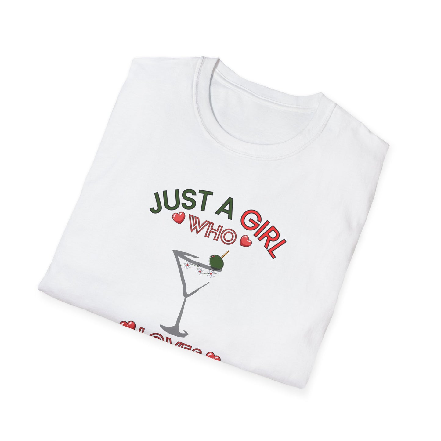 Just a Girl who Love Martinis, Unisex Softstyle T-Shirt