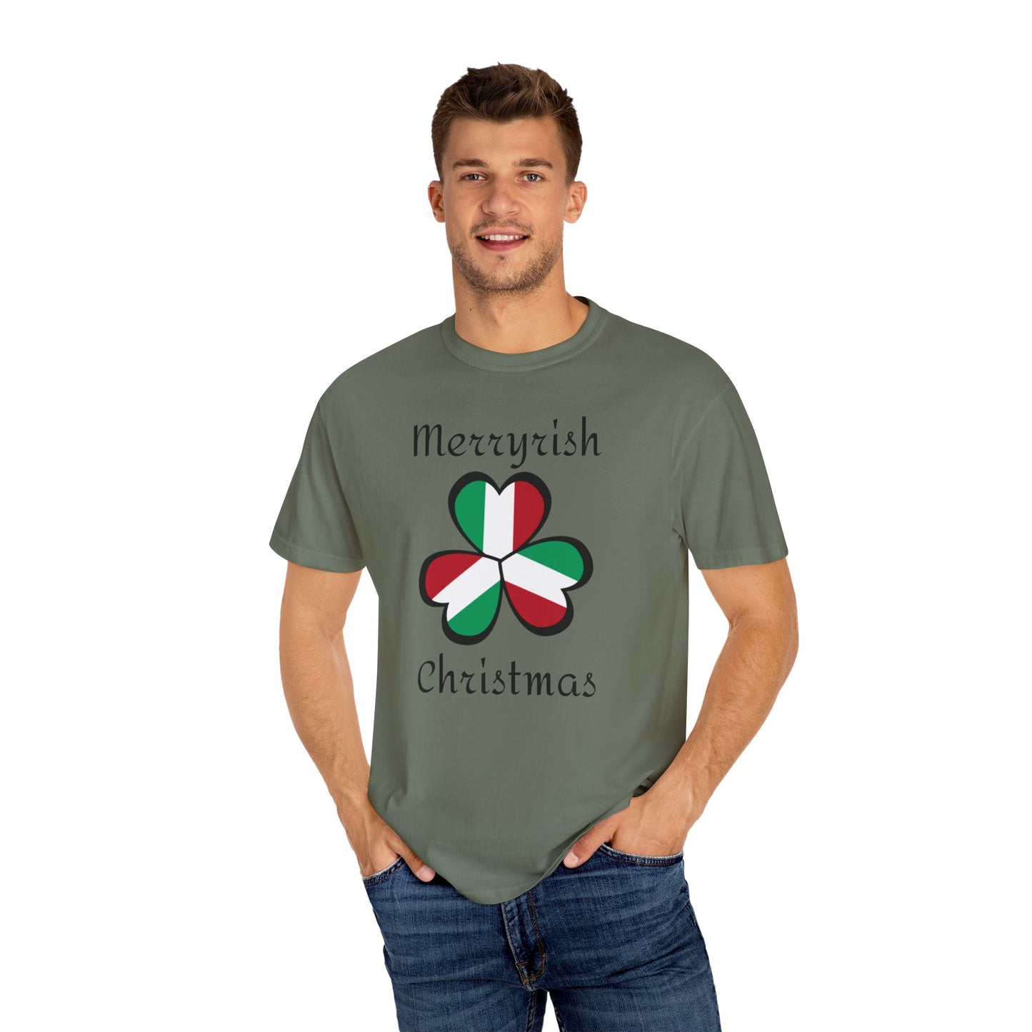 Merryirish Christmas, Unisex Garment-Dyed T-shirt