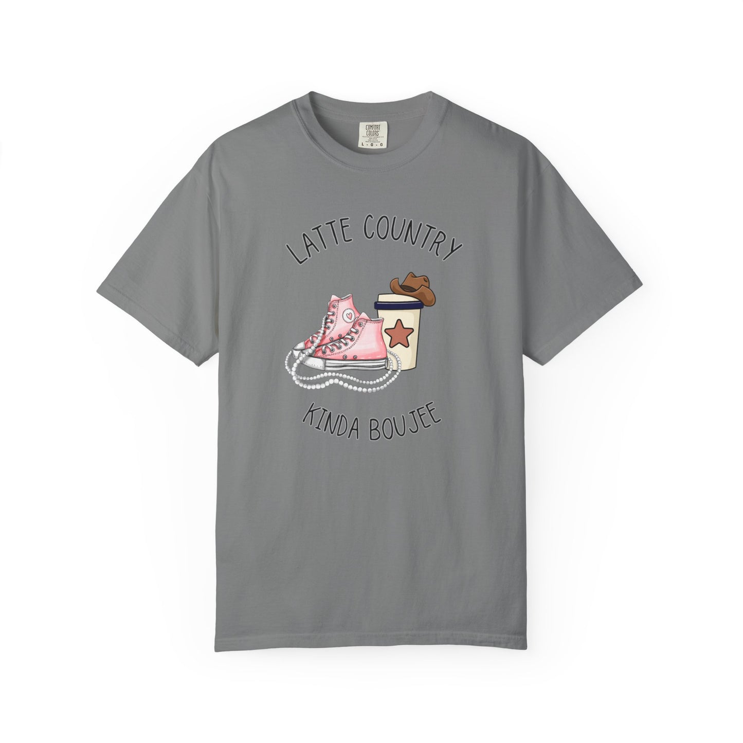 Kinda Country Latte Boujee, Unisex Garment-Dyed T-shirt