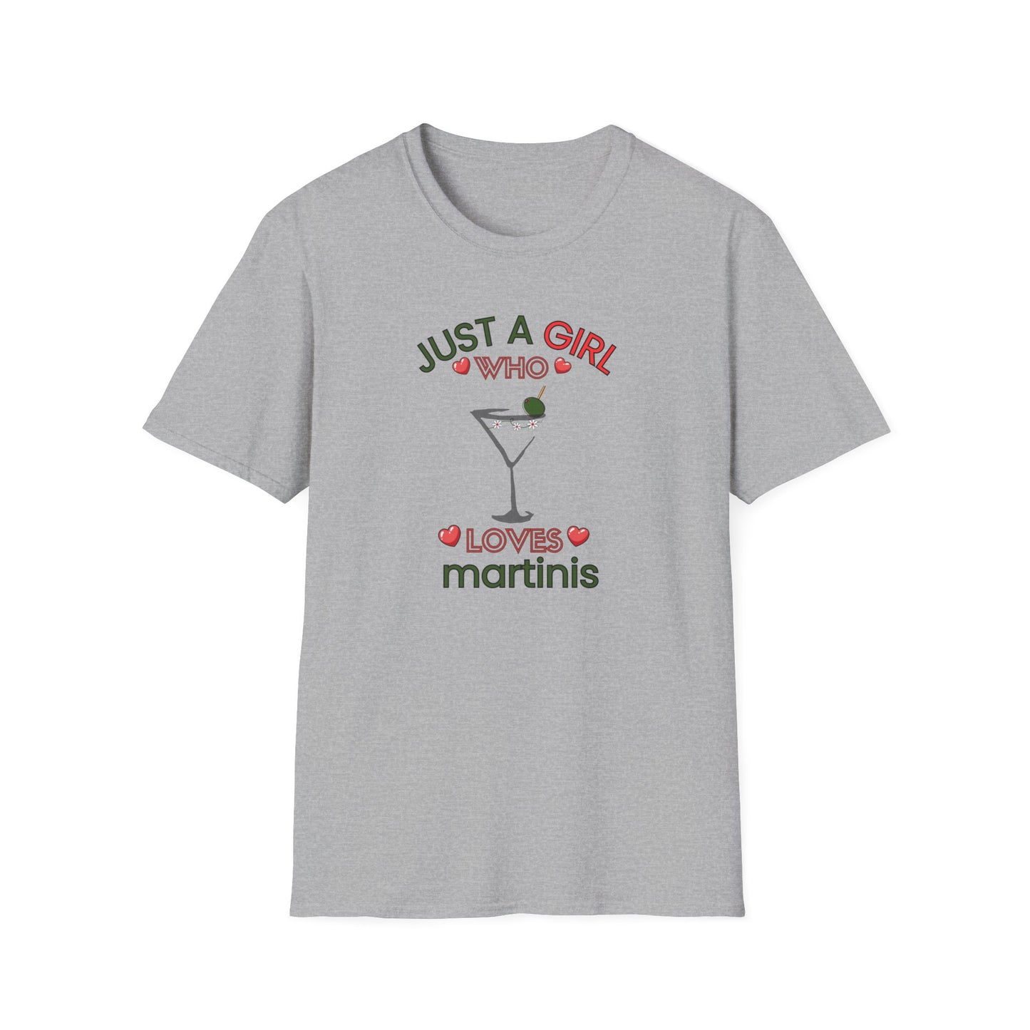 Just a Girl who Love Martinis, Unisex Softstyle T-Shirt