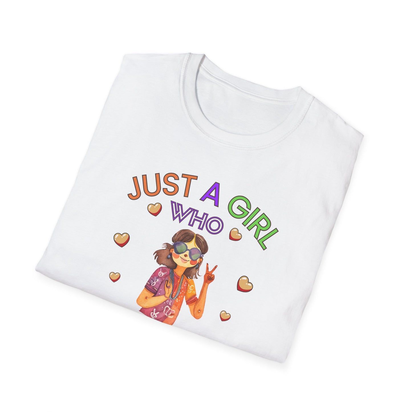 Just a Girl Peace and love, Unisex Softstyle T-Shirt