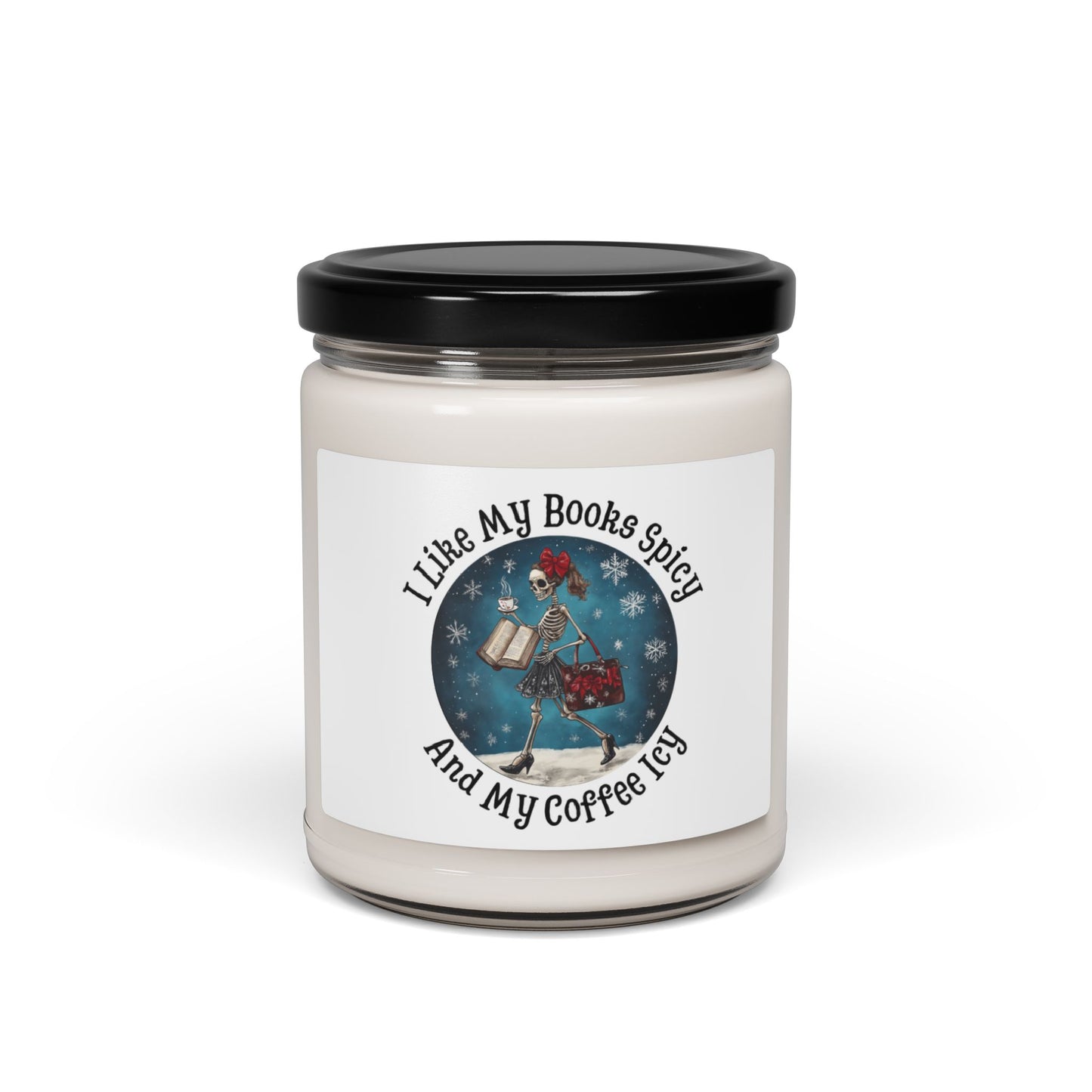 Skeleton Coffee and Book lover Scented Soy Candle, 9oz