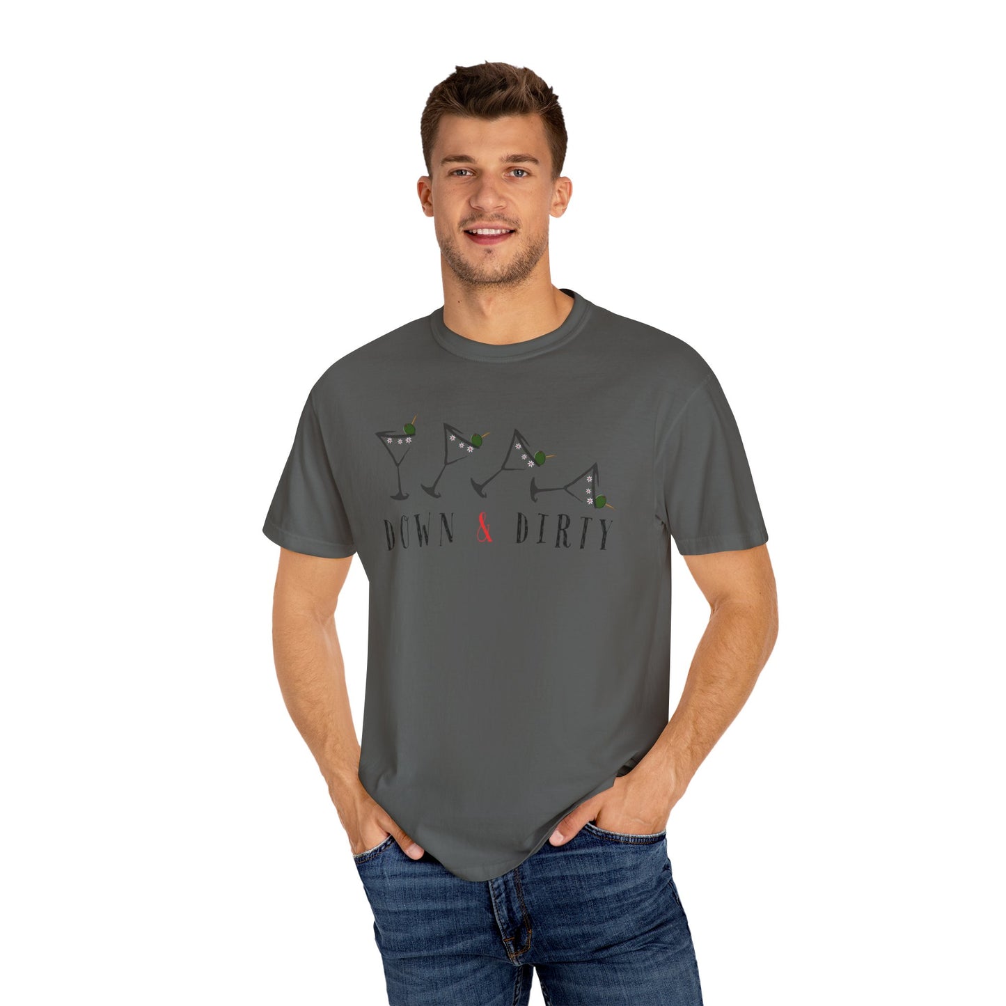 Down and Dirty Martini, Unisex Garment-Dyed T-shirt