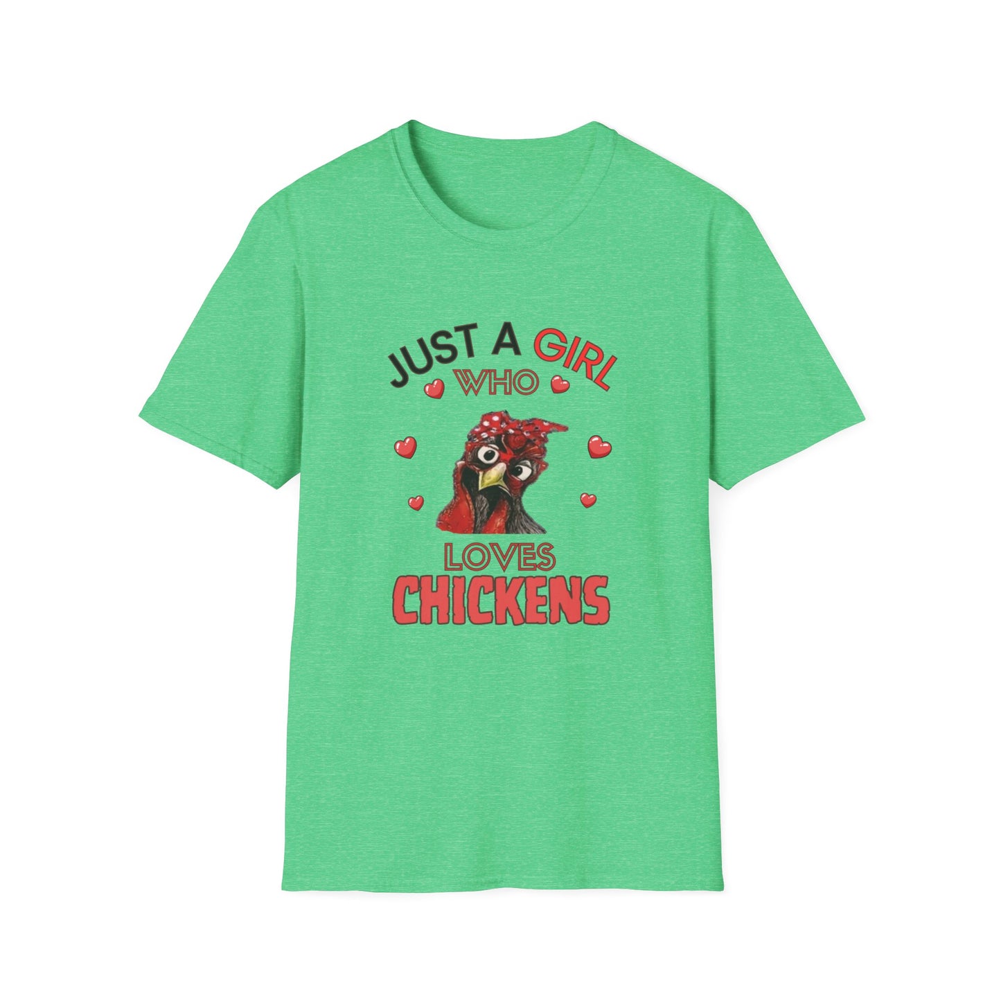 Just a Girl Chickens, Unisex Softstyle T-Shirt