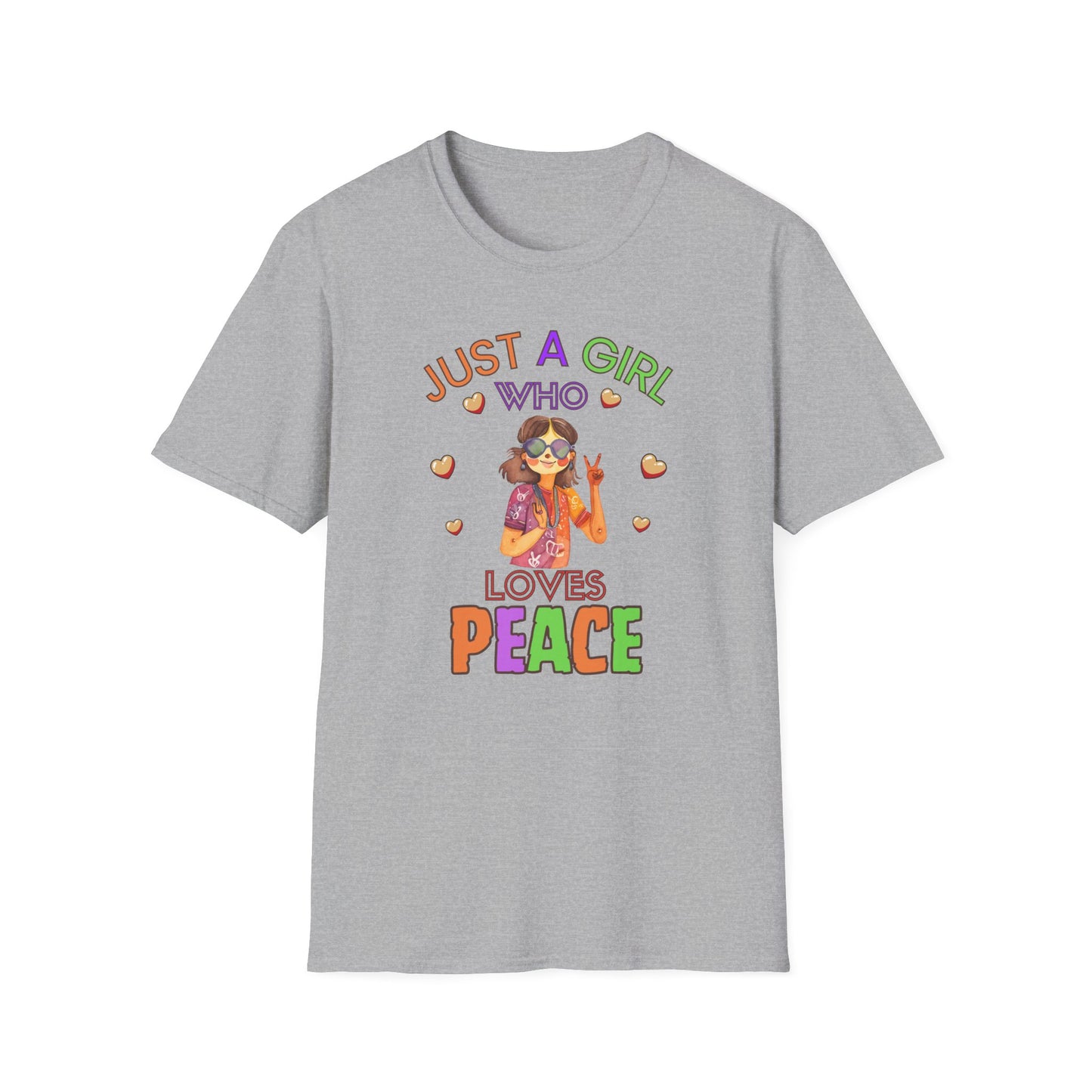 Just a Girl Peace and love, Unisex Softstyle T-Shirt