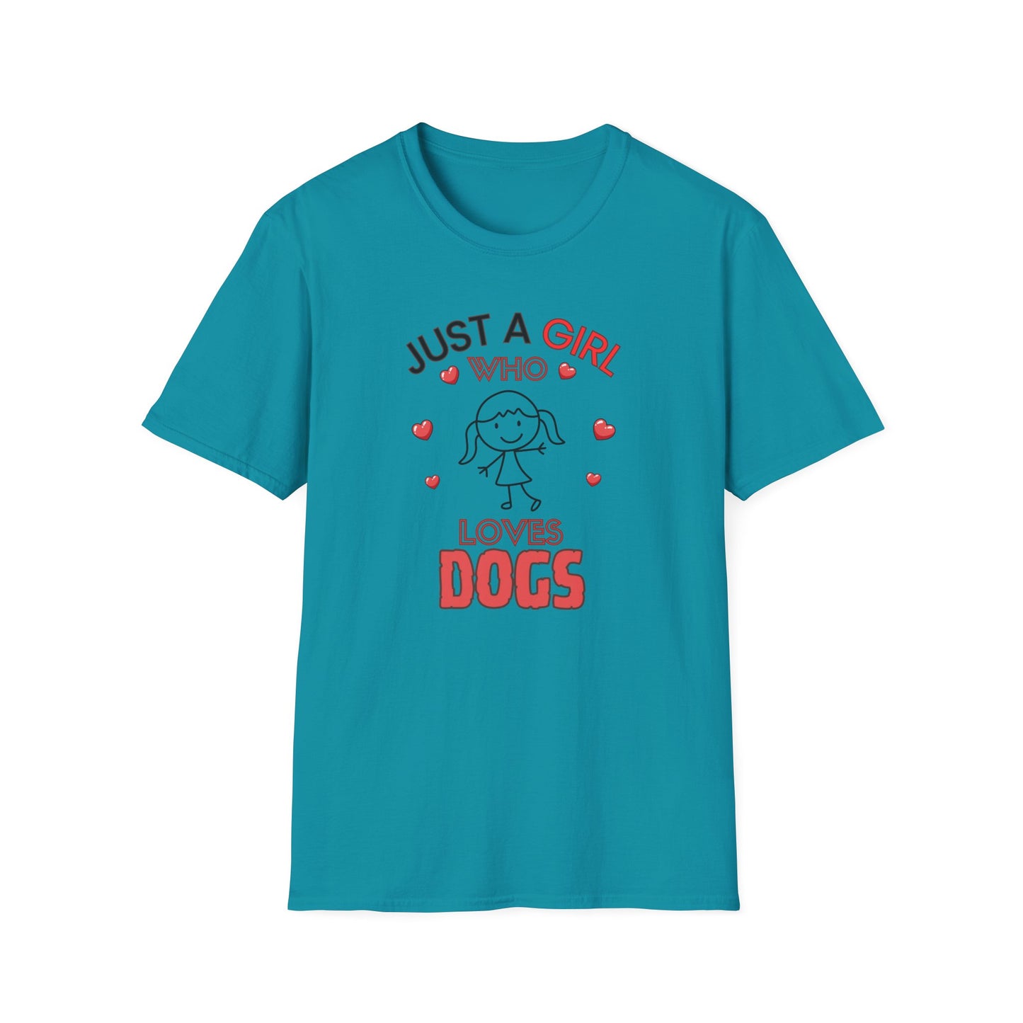 Just a Girl Dogs, Unisex Softstyle T-Shirt