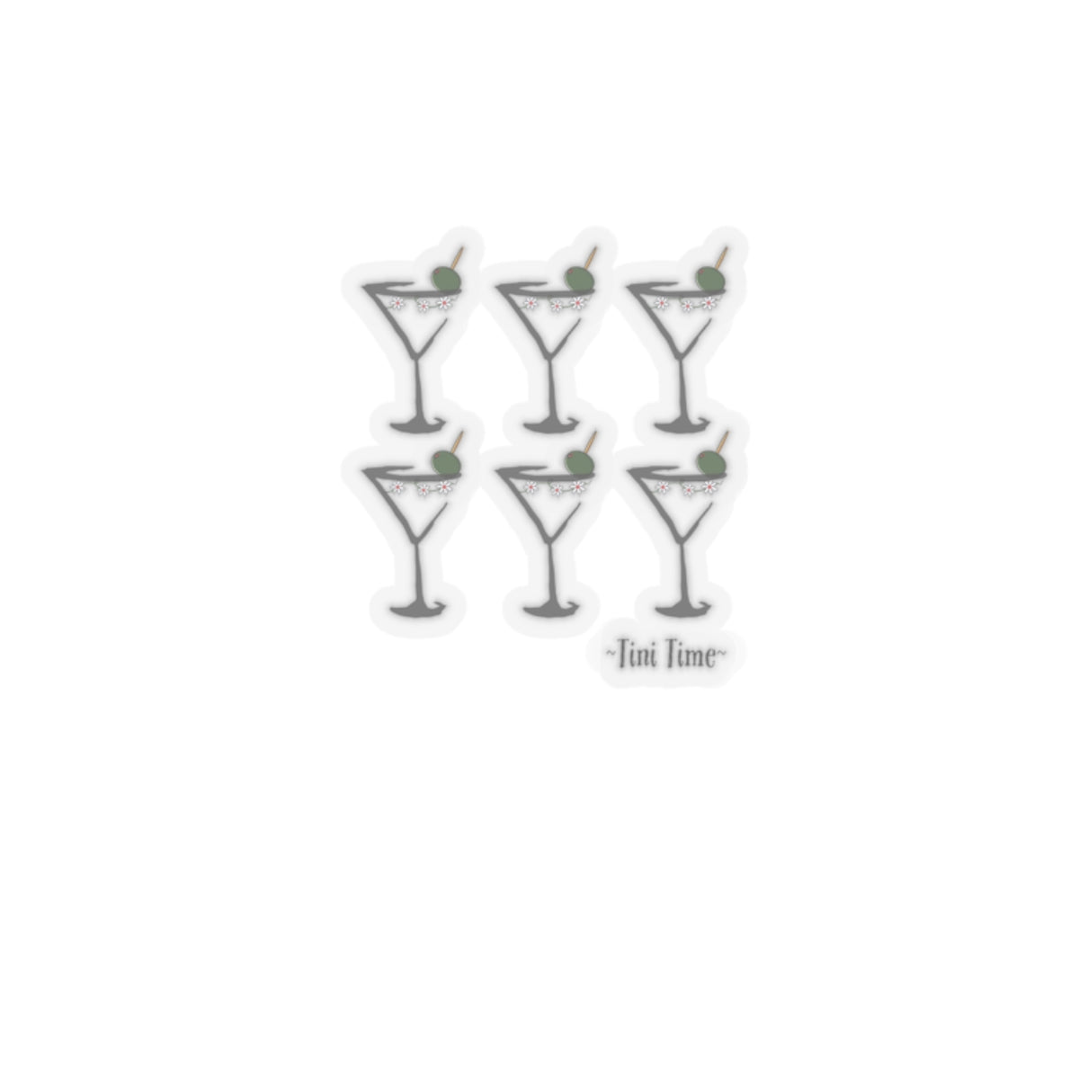 Martini Time, Dirty-Kiss Cut Stickers