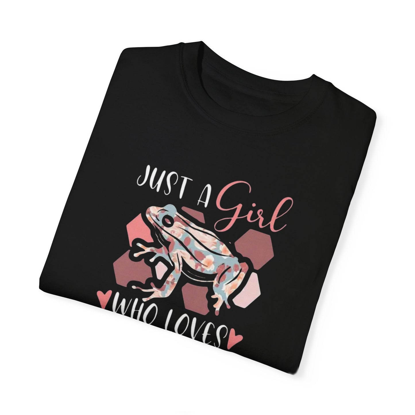 Just a Girl Who Loves Frogs, Unisex Garment-Dyed T-shirt