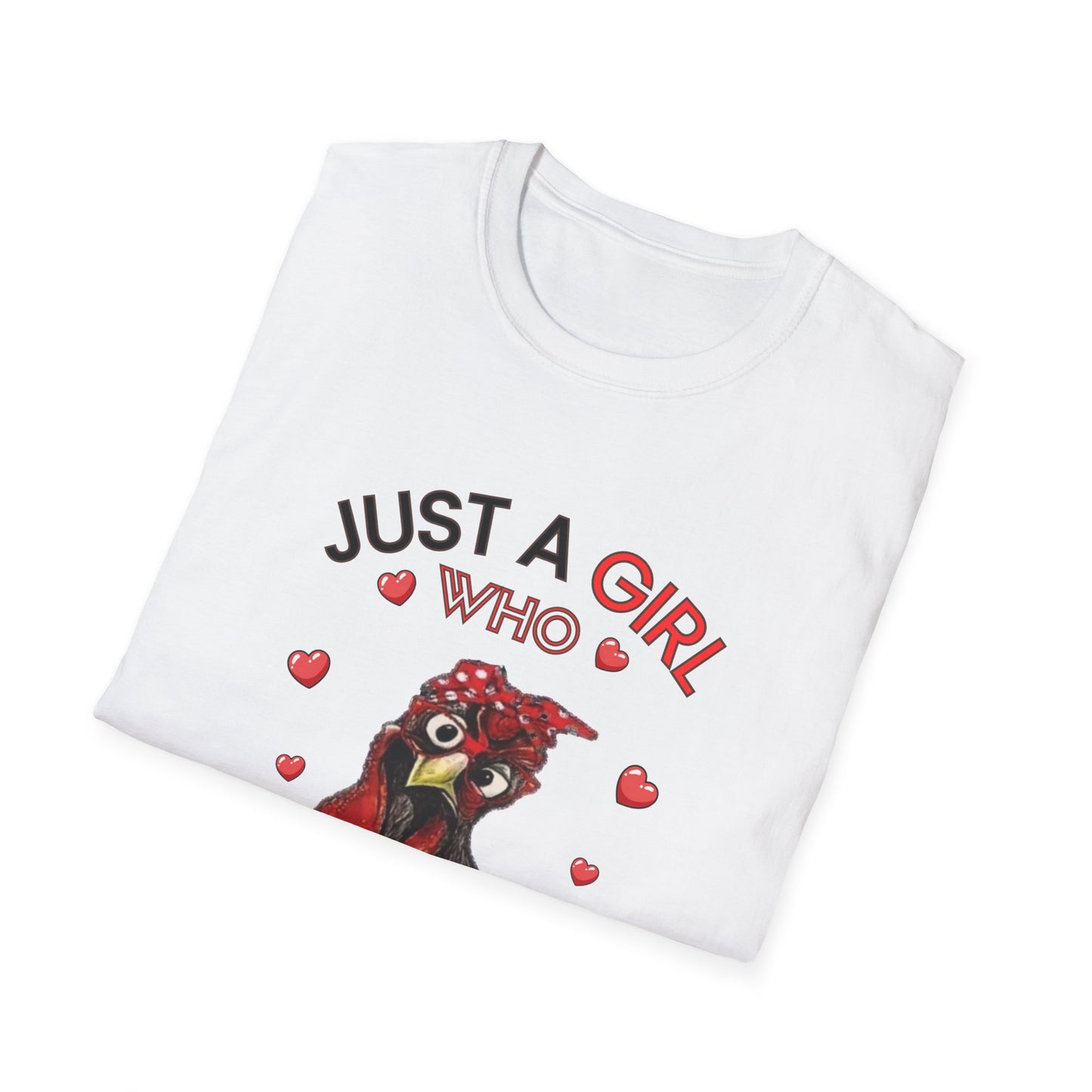 Just a Girl Chickens, Unisex Softstyle T-Shirt