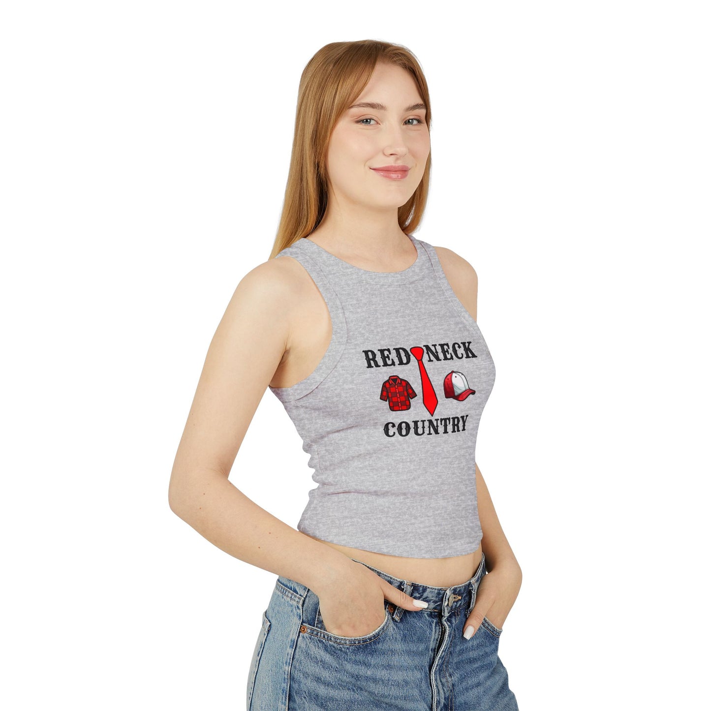 Red Neck Country Women's Micro Rib Racer Tank Top