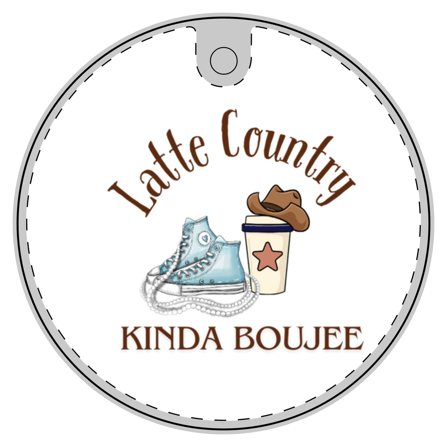 Latte Country kinda Boujee ceramic Ornament