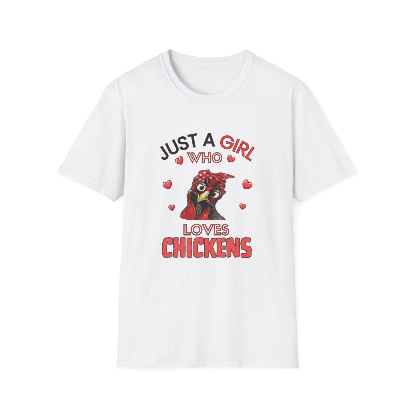 Just a Girl Chickens, Unisex Softstyle T-Shirt