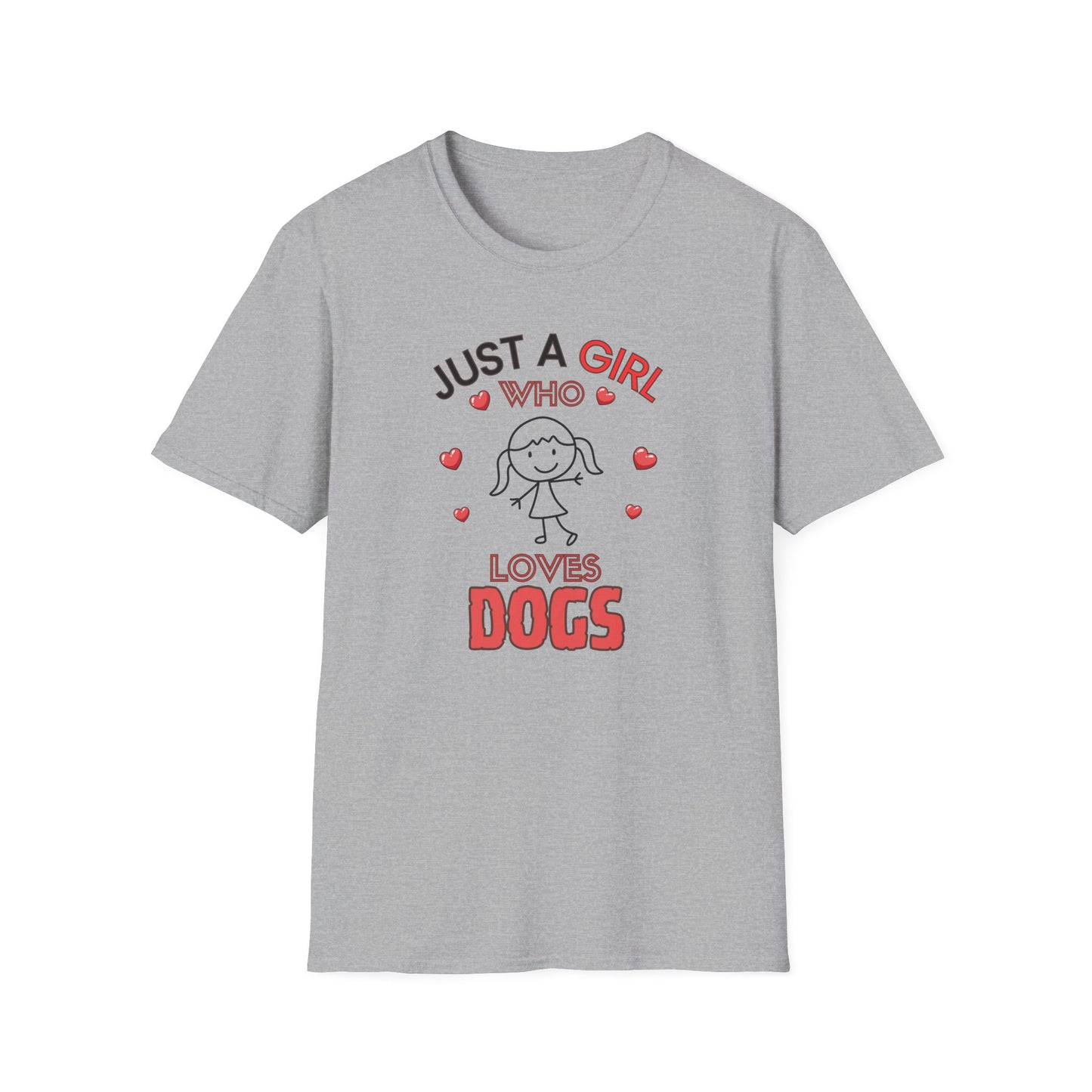 Just a Girl Dogs, Unisex Softstyle T-Shirt