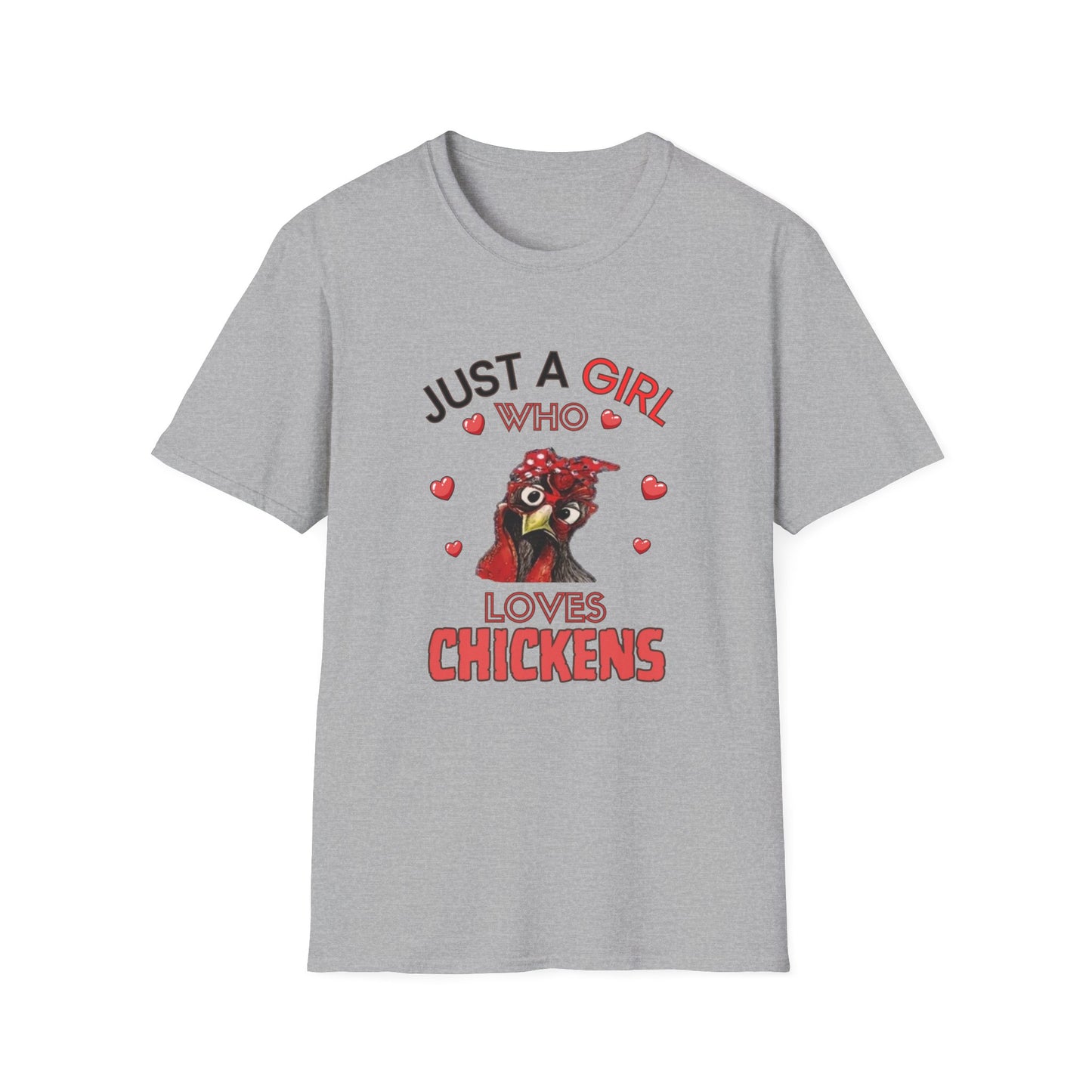 Just a Girl Chickens, Unisex Softstyle T-Shirt