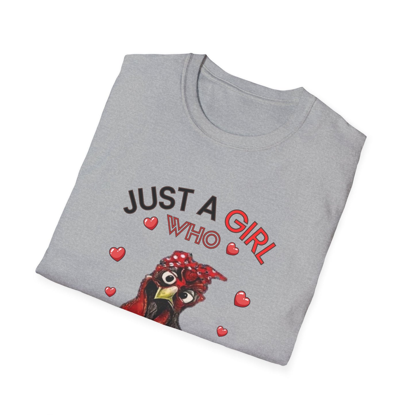Just a Girl Chickens, Unisex Softstyle T-Shirt