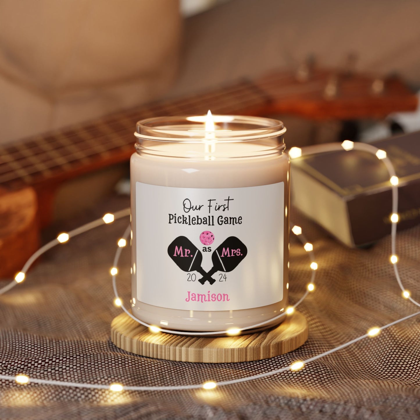 1st Picklball Game as Mr & Mrs. Scented Soy Candle, 9oz