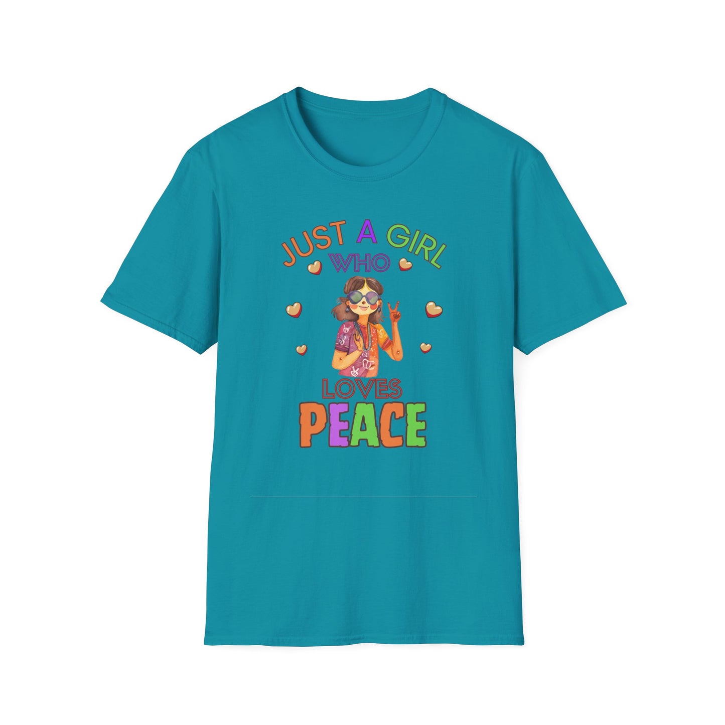 Just a Girl Peace and love, Unisex Softstyle T-Shirt