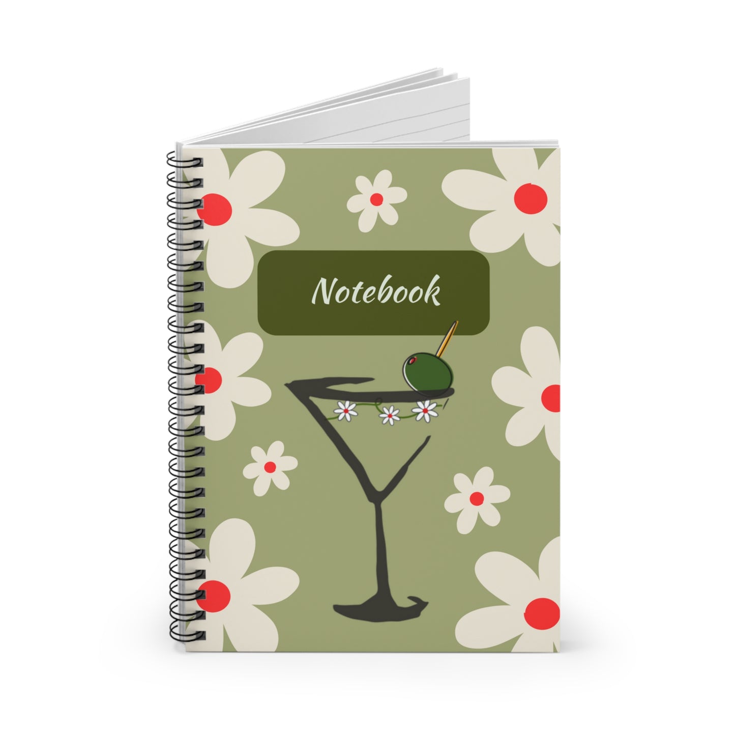 Martini Design Spiral Notebook - Ruled Line