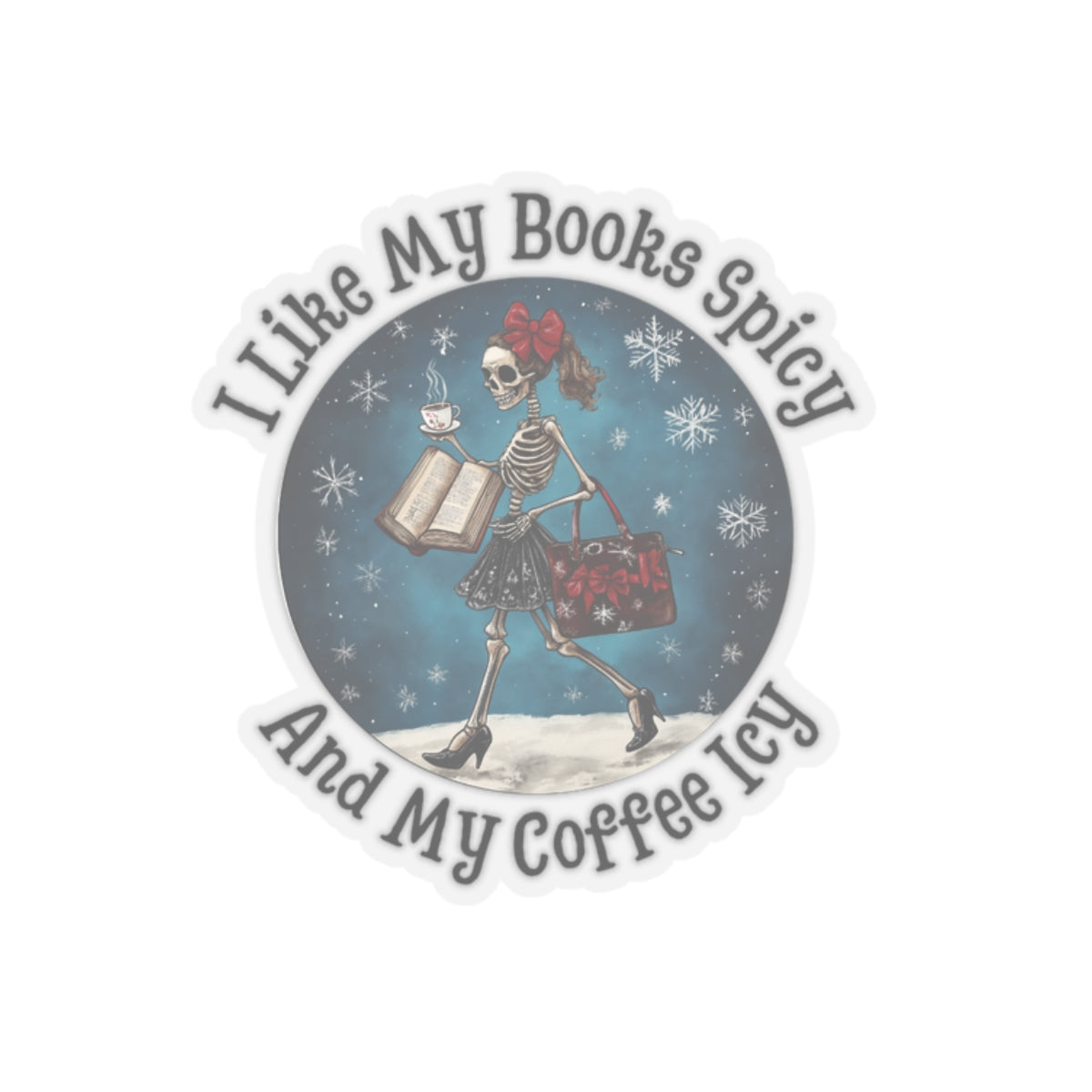 Books Spicey Coffee Icy Kiss-Cut Stickers