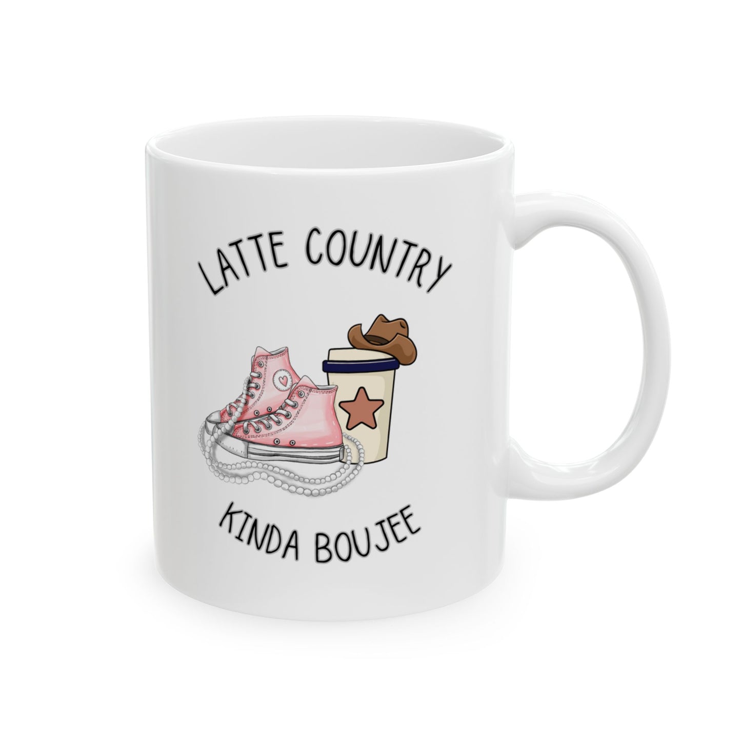 Latte Country Kinda Boujee, Ceramic Mug,