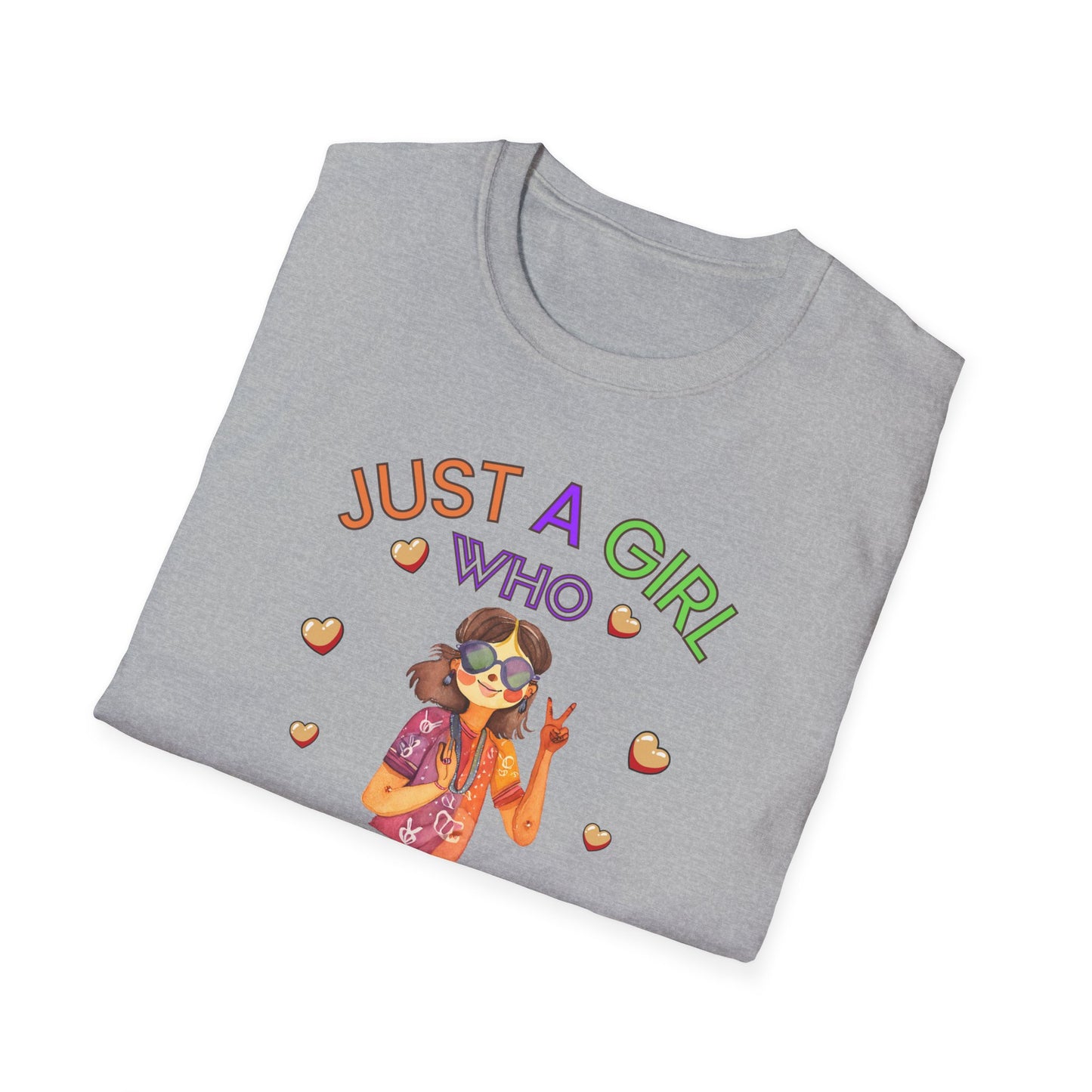 Just a Girl Peace and love, Unisex Softstyle T-Shirt
