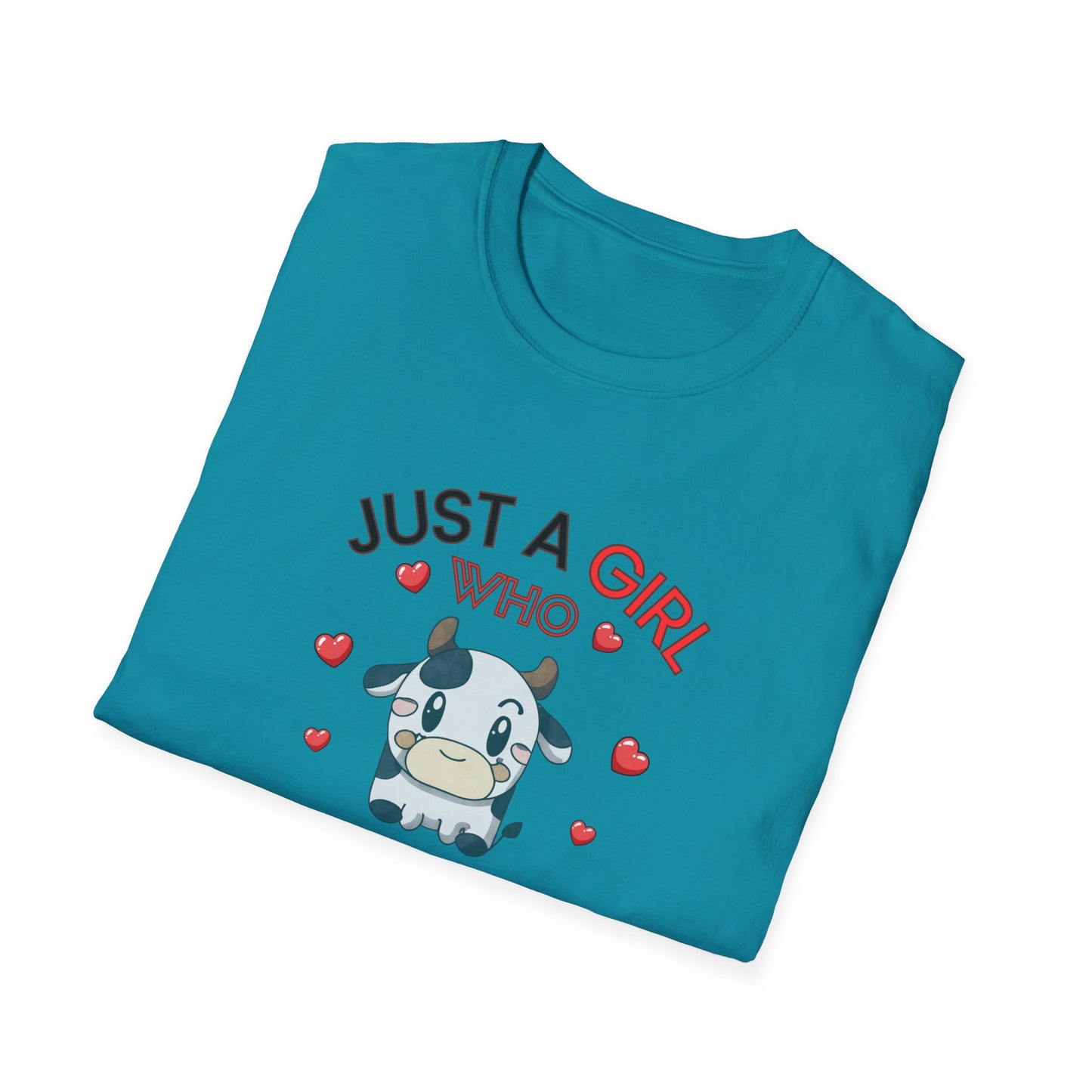 Just a Girl Cows, Unisex Softstyle T-Shirt
