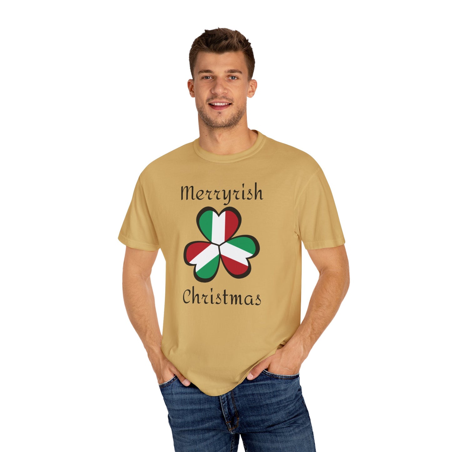 Merryirish Christmas, Unisex Garment-Dyed T-shirt