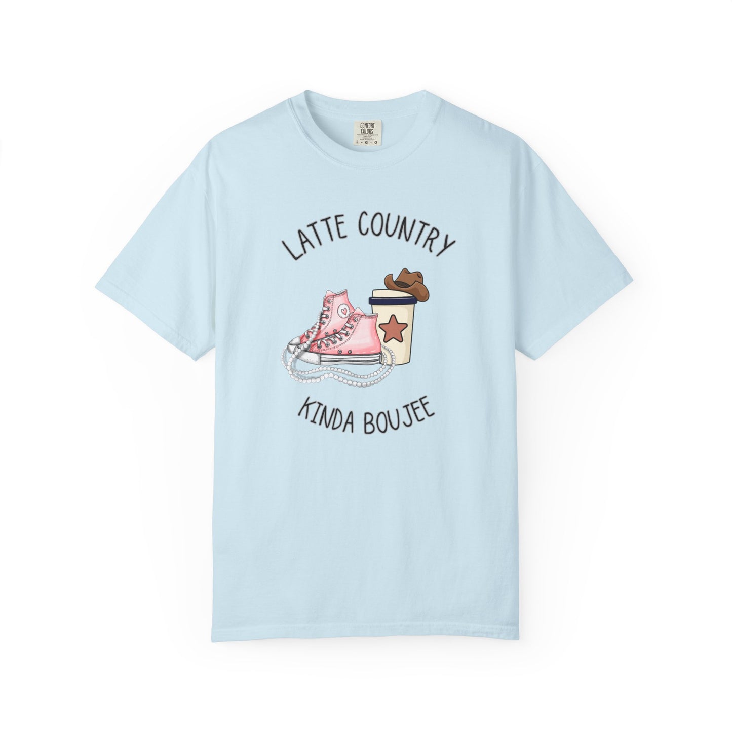Kinda Country Latte Boujee, Unisex Garment-Dyed T-shirt