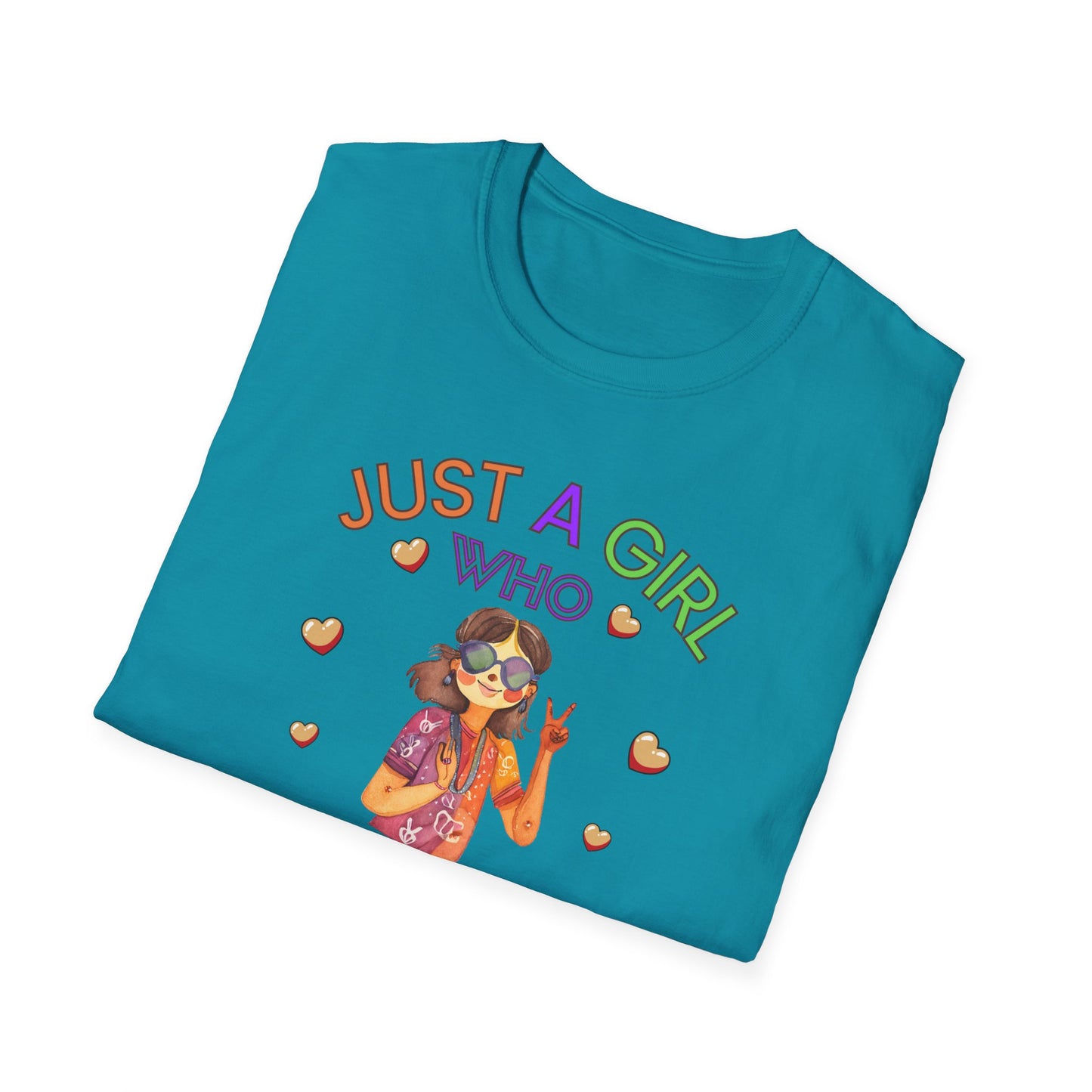 Just a Girl Peace and love, Unisex Softstyle T-Shirt
