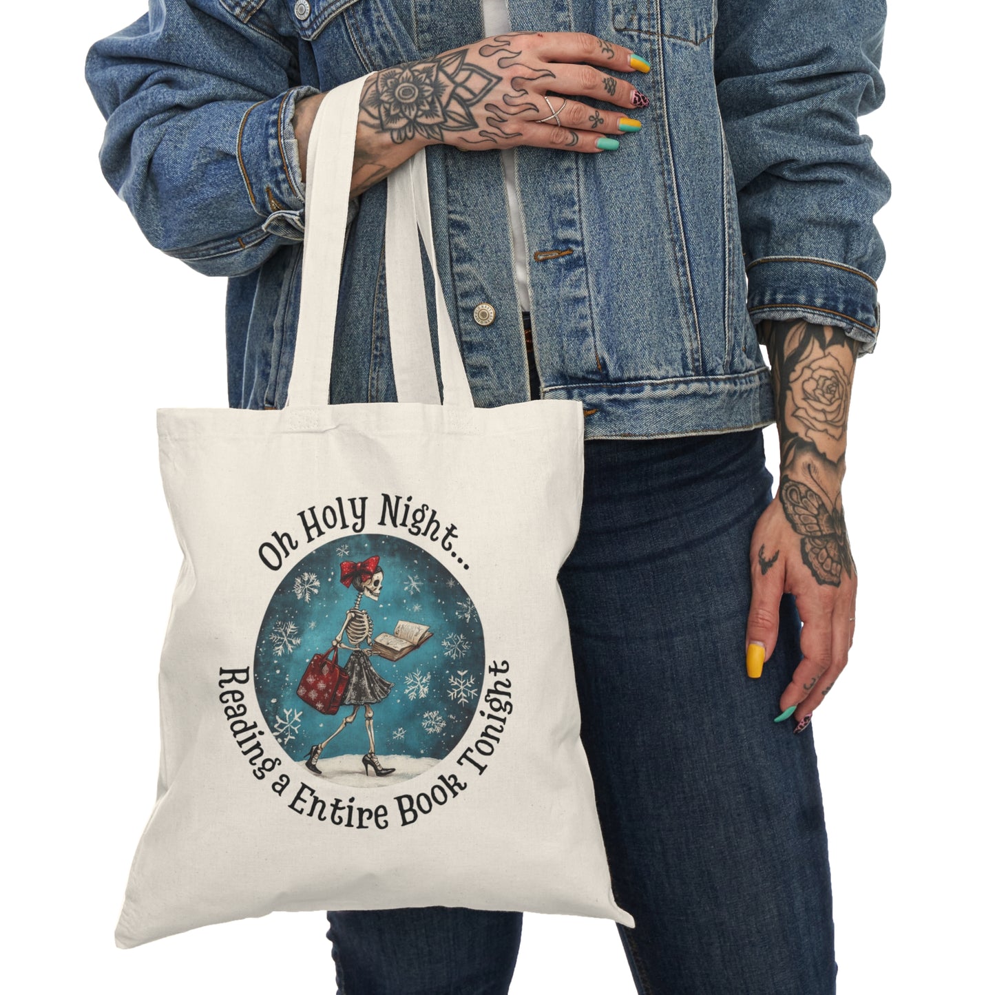 Skeleton Coffe Book Lover Natural Tote Bag