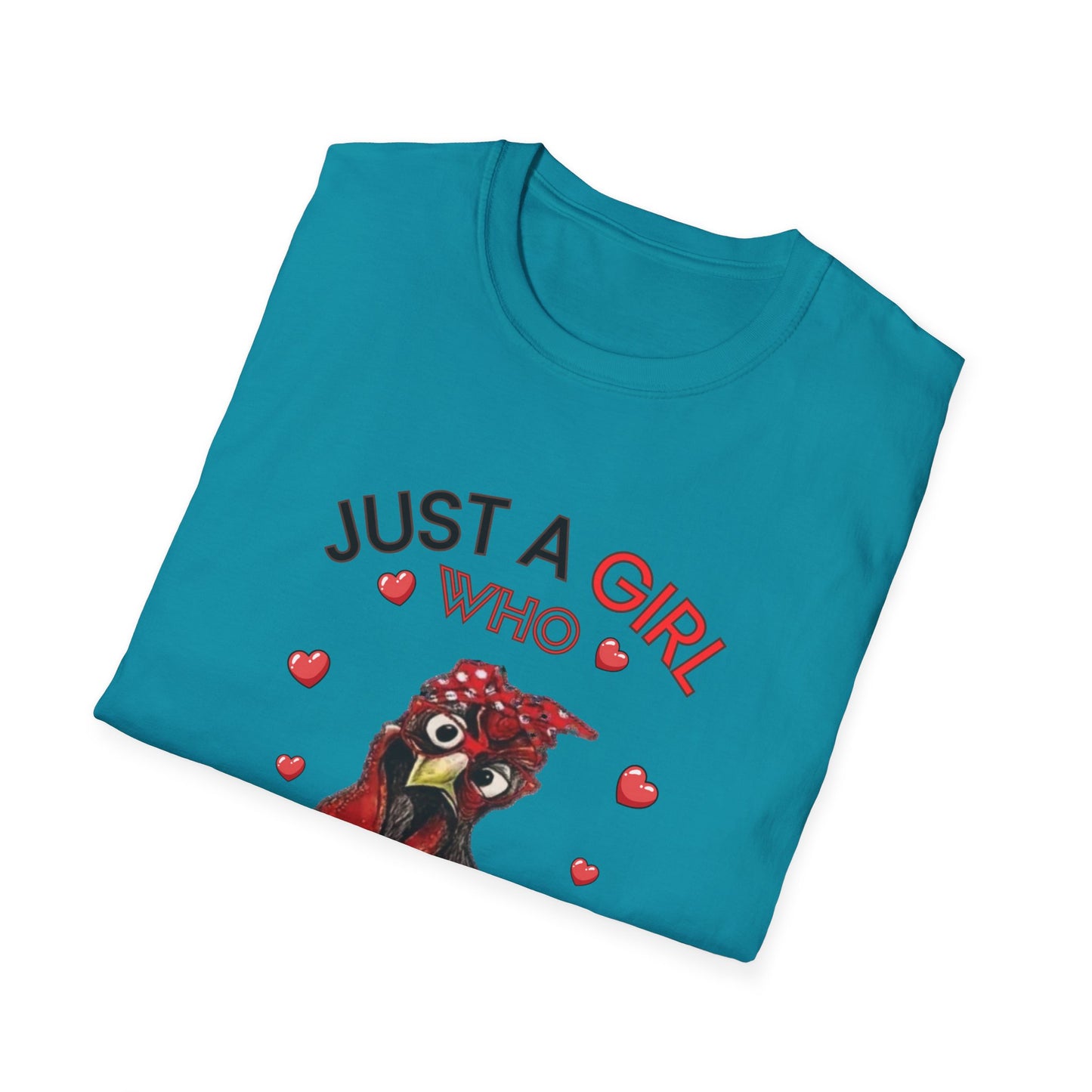 Just a Girl Chickens, Unisex Softstyle T-Shirt