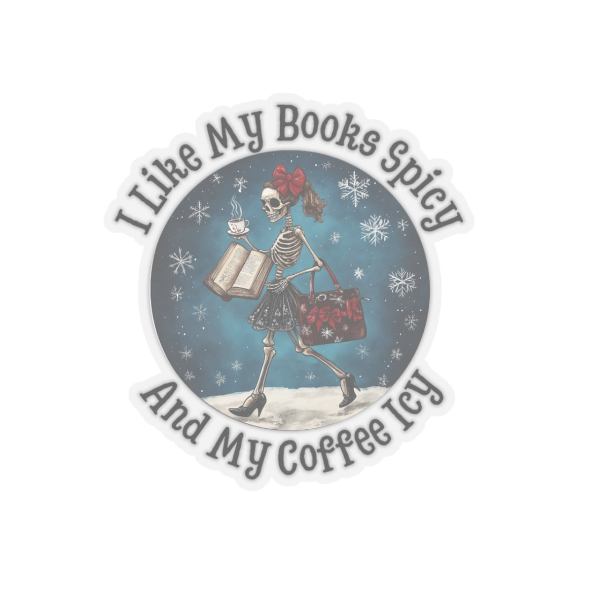 Books Spicey Coffee Icy Kiss-Cut Stickers