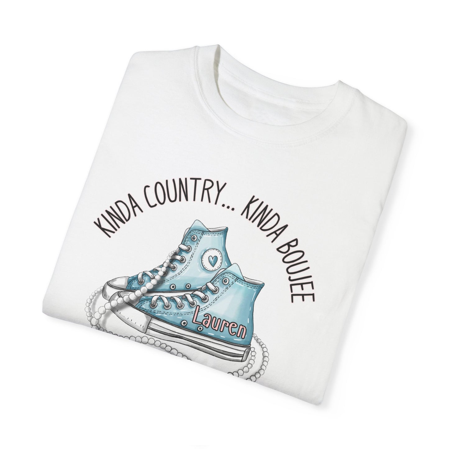 Personalized Kinda Country Kinda Boujee, Unisex Garment-Dyed T-shirt