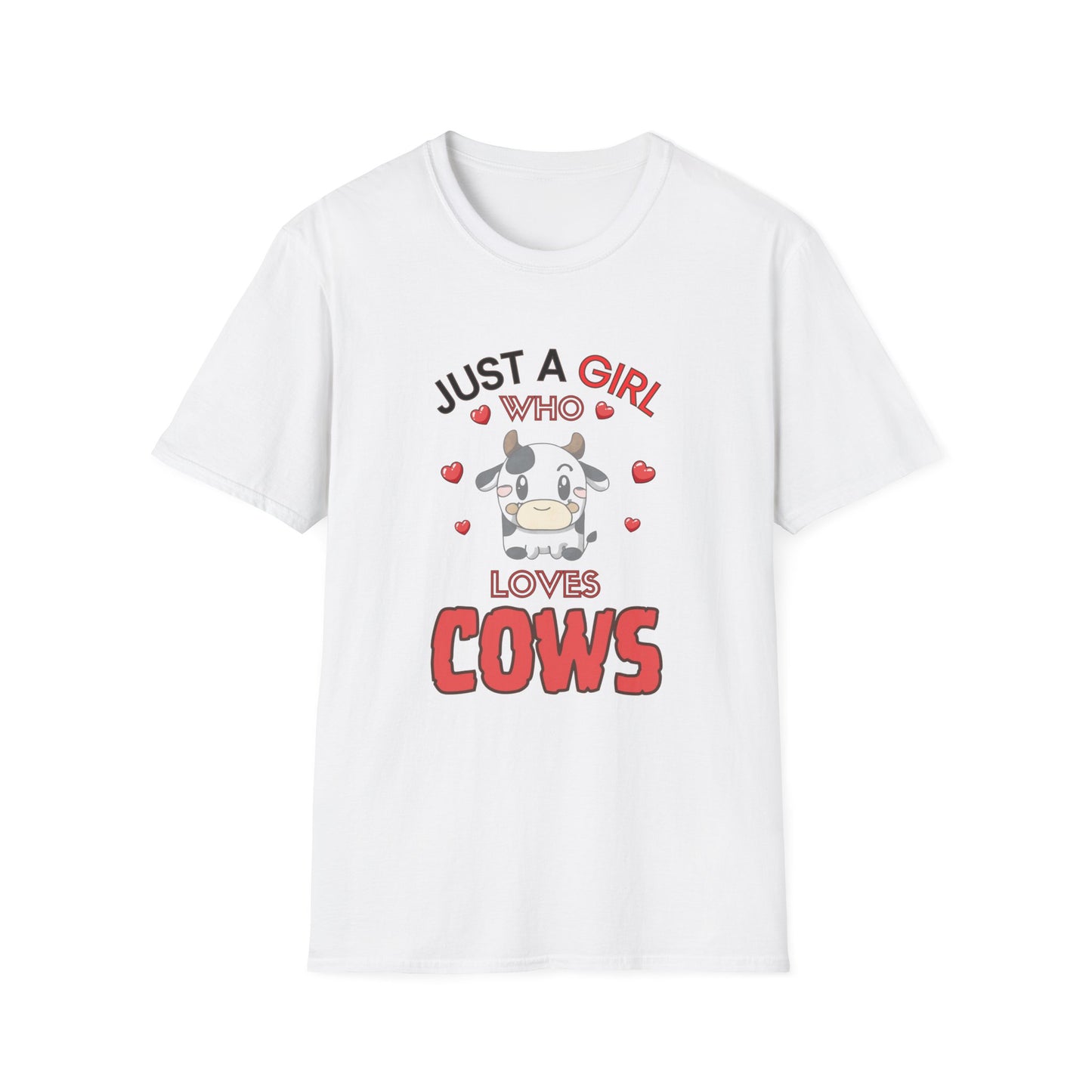 Just a Girl Cows, Unisex Softstyle T-Shirt