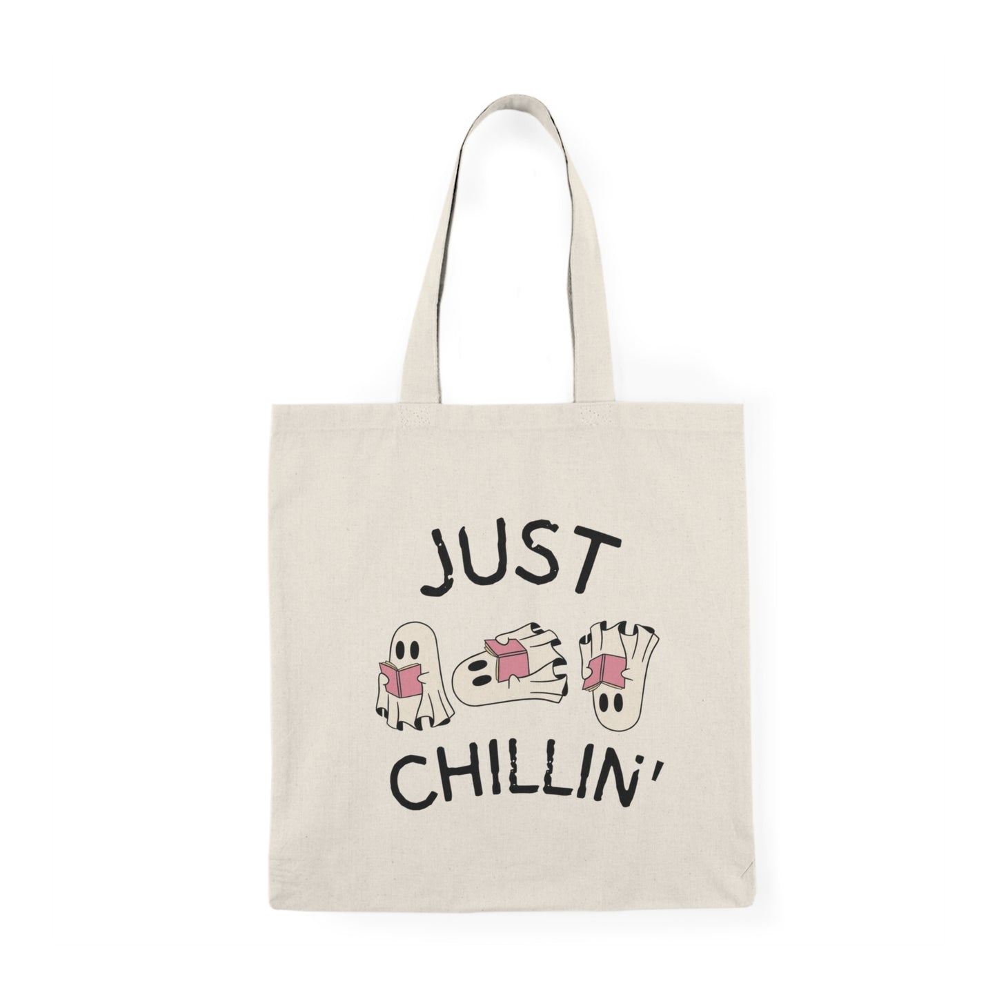 Ghost Book lover Natural Tote Bag
