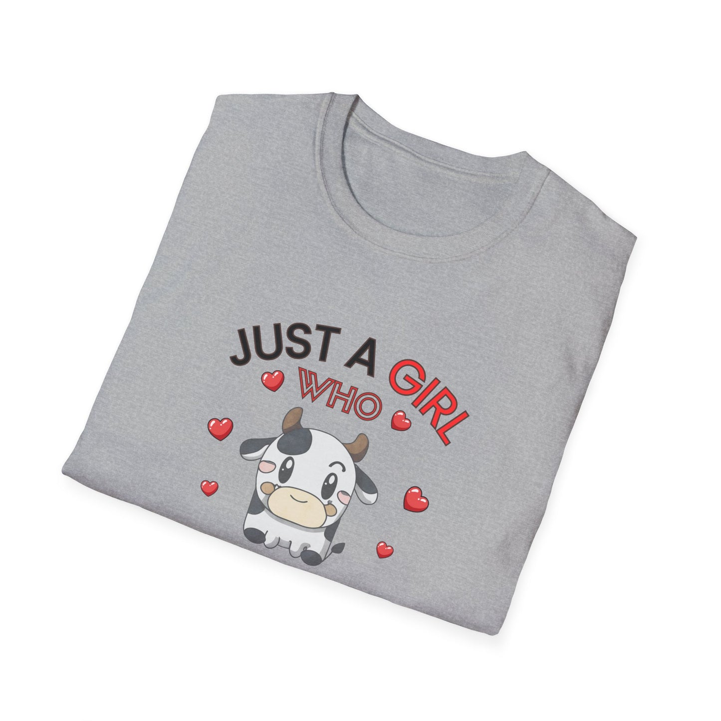 Just a Girl Cows, Unisex Softstyle T-Shirt