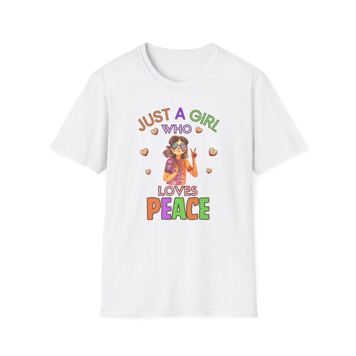 Just a Girl Peace and love, Unisex Softstyle T-Shirt