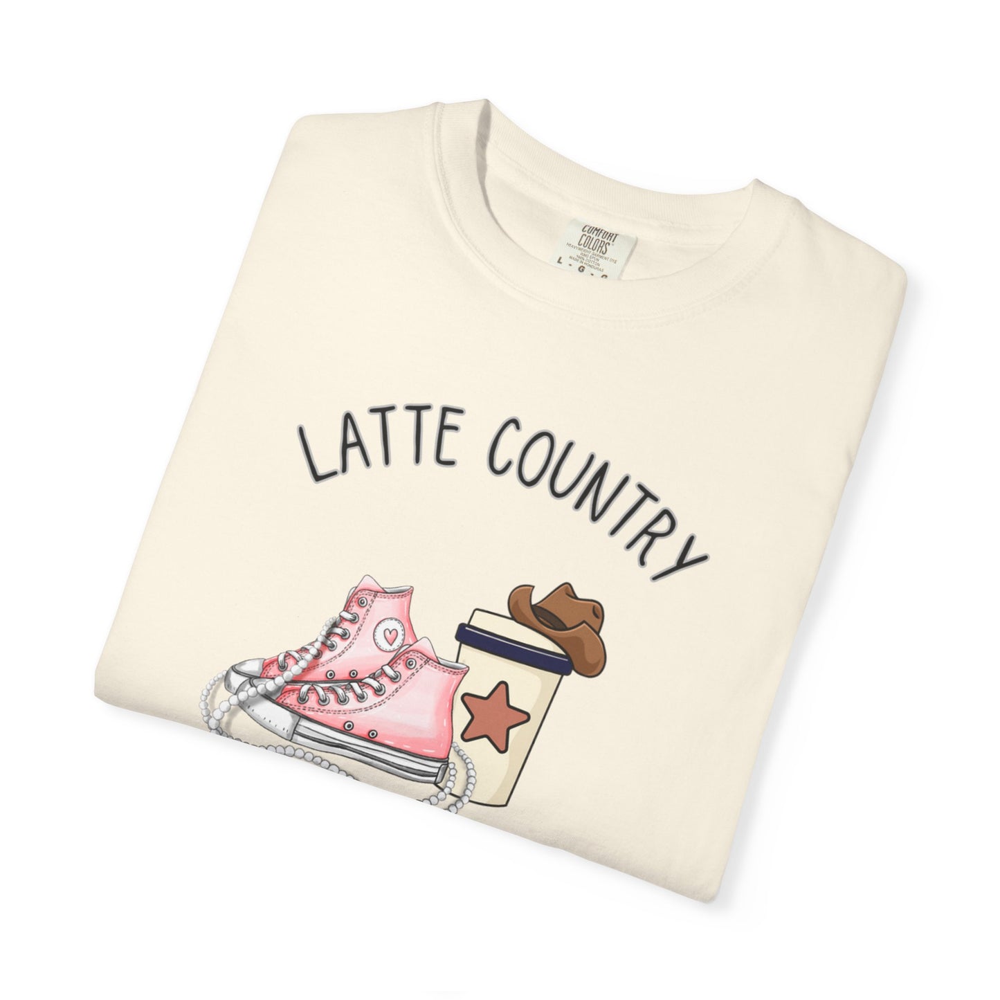 Kinda Country Latte Boujee, Unisex Garment-Dyed T-shirt