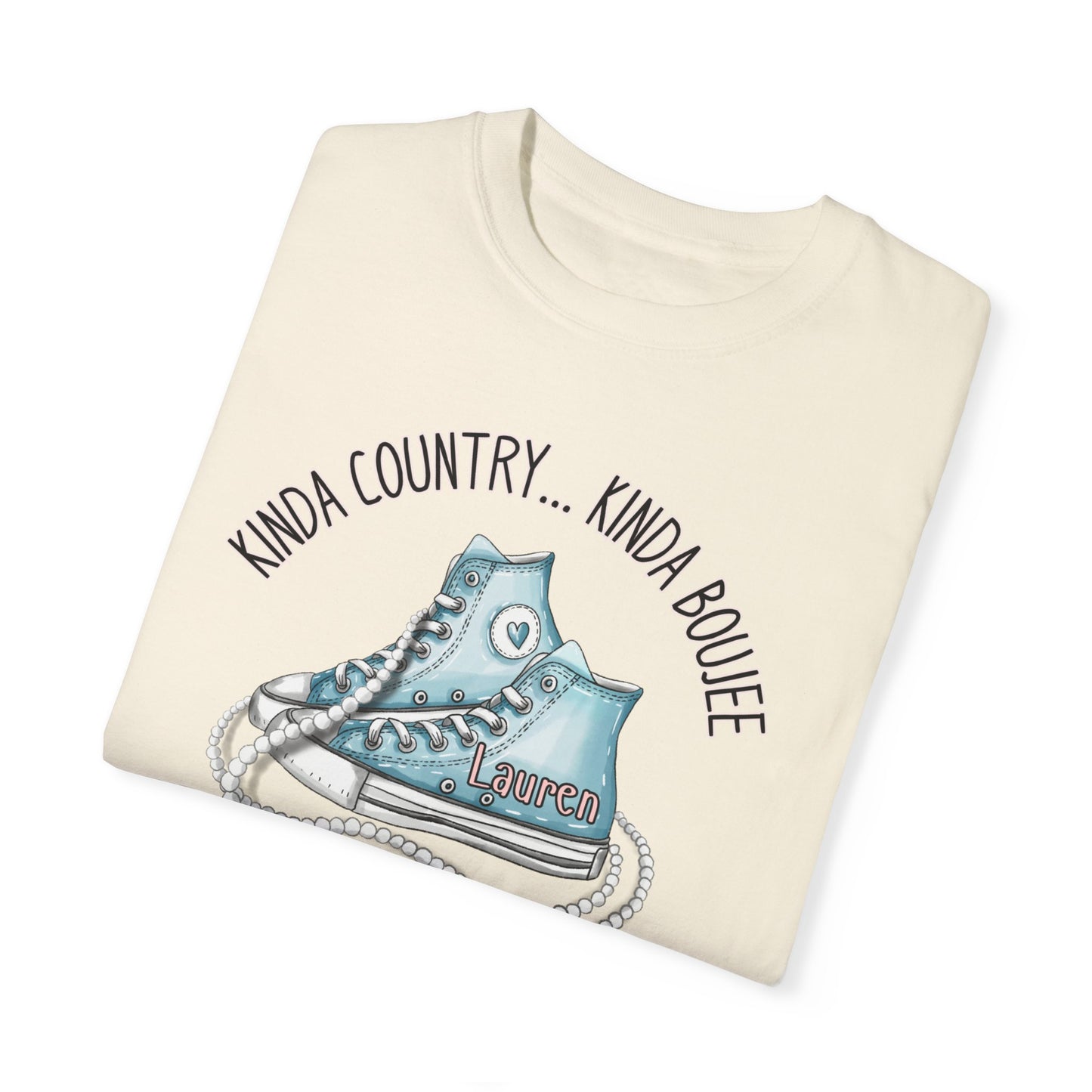 Personalized Kinda Country Kinda Boujee, Unisex Garment-Dyed T-shirt