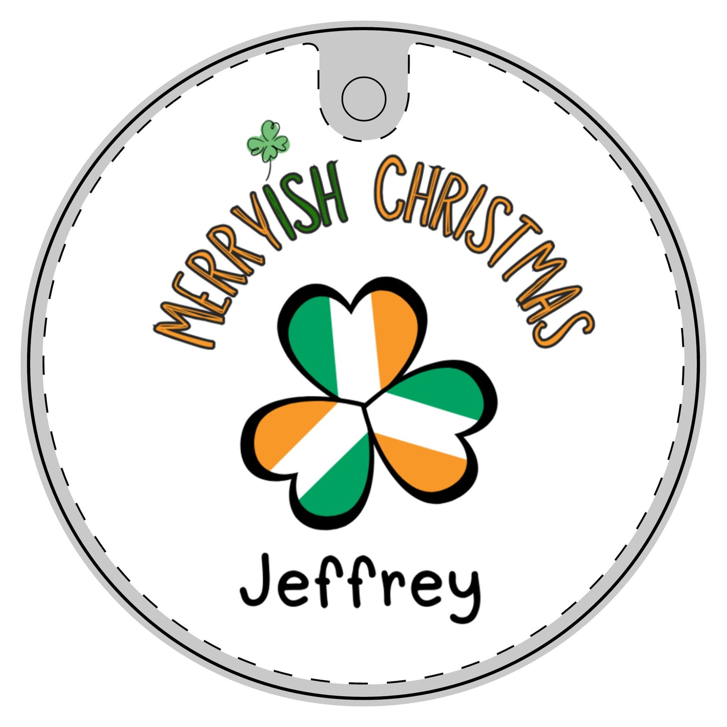 Personalized Merrish Irish Christmas Ceramic Ornament