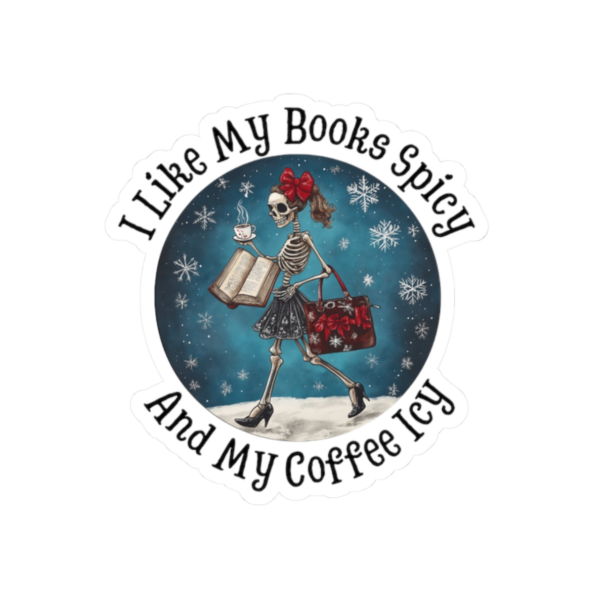 Books Spicey Coffee Icy Kiss-Cut Stickers