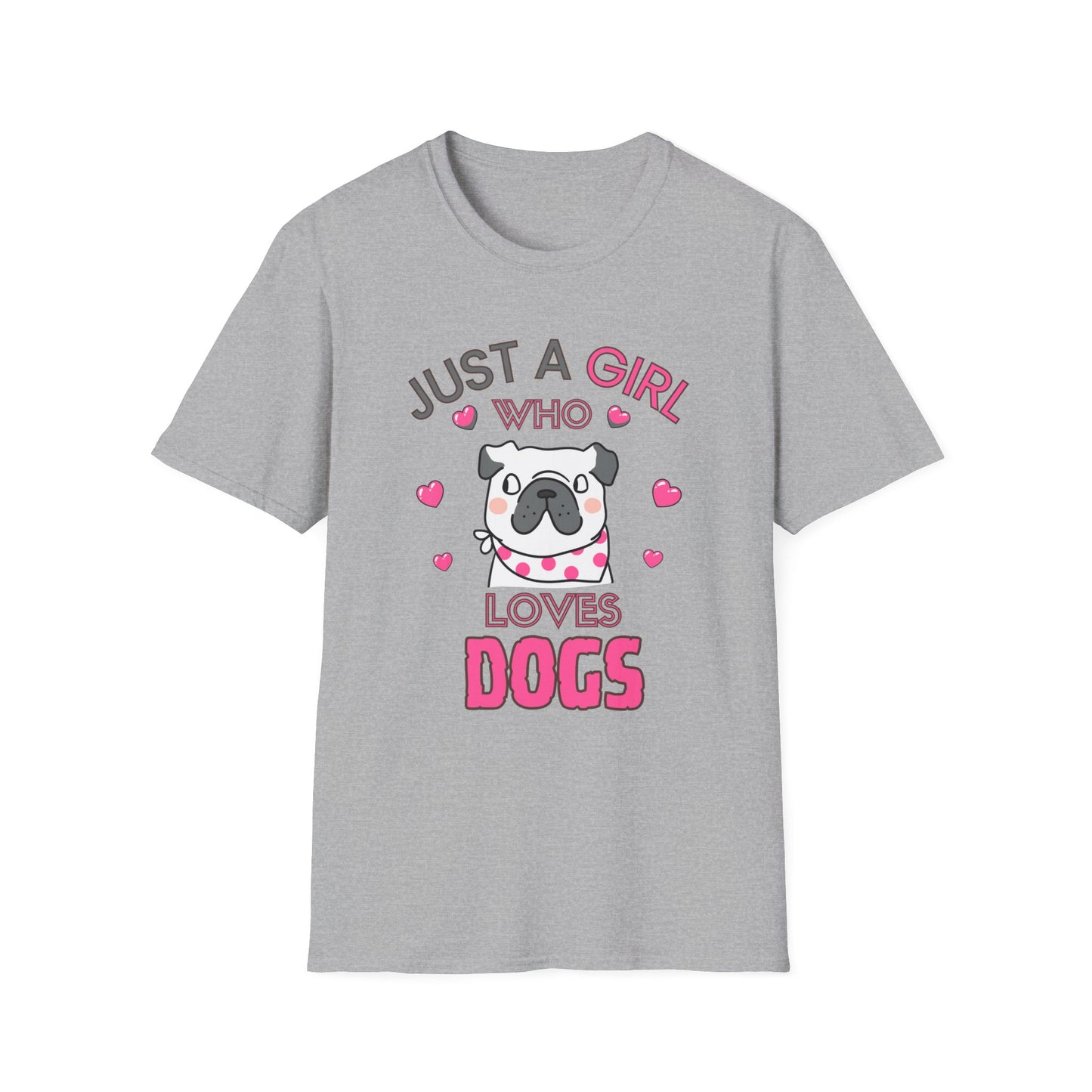 Just a Girl Dogs, Unisex Softstyle T-Shirt