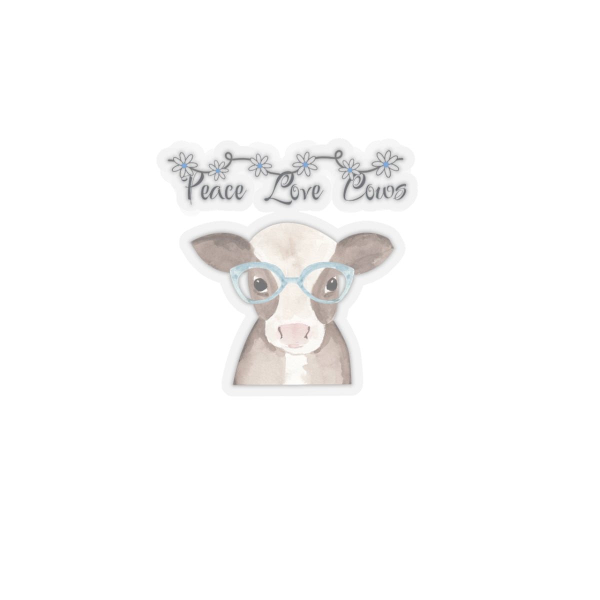Peace Love and Cows, Kiss Cut Stickers