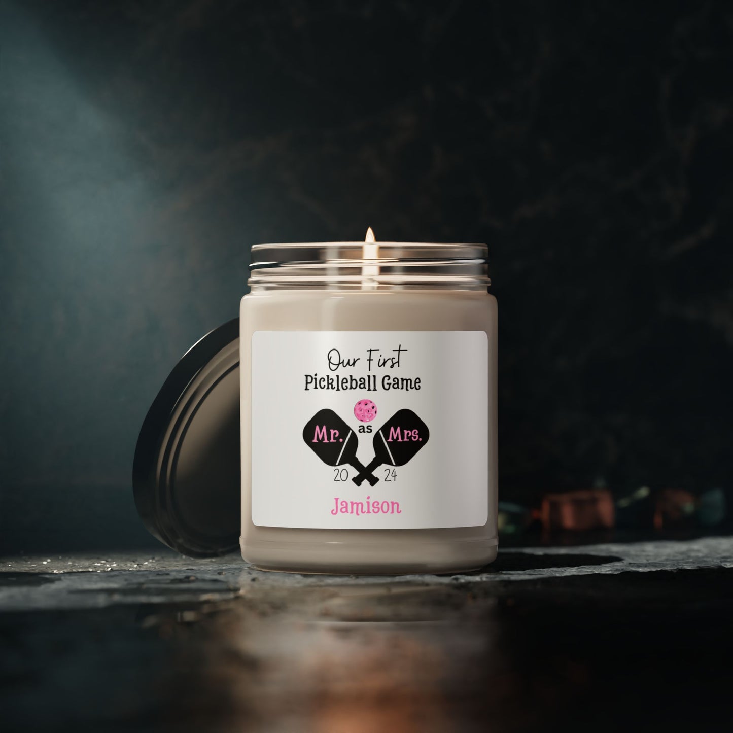 1st Picklball Game as Mr & Mrs. Scented Soy Candle, 9oz