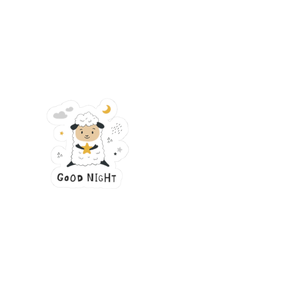 Lamb Good night Kiss-Cut Stickers