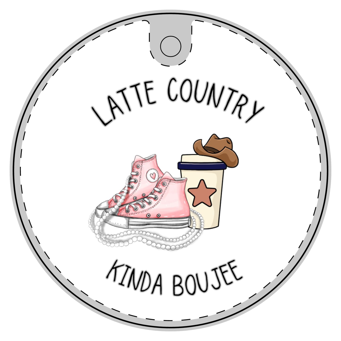 Latte Country kinda Boujee ceramic Ornament,