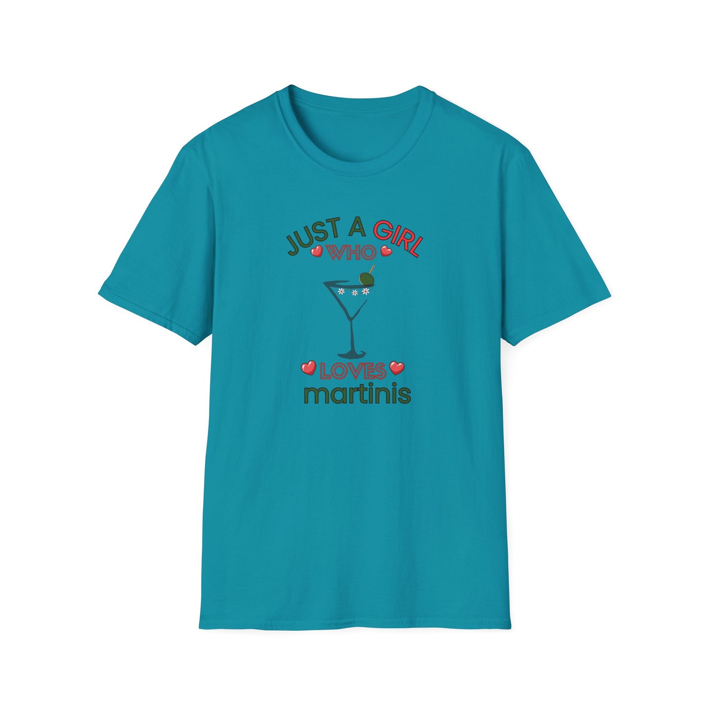 Just a Girl who Love Martinis, Unisex Softstyle T-Shirt