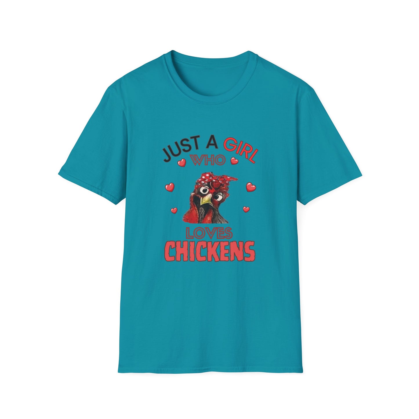 Just a Girl Chickens, Unisex Softstyle T-Shirt